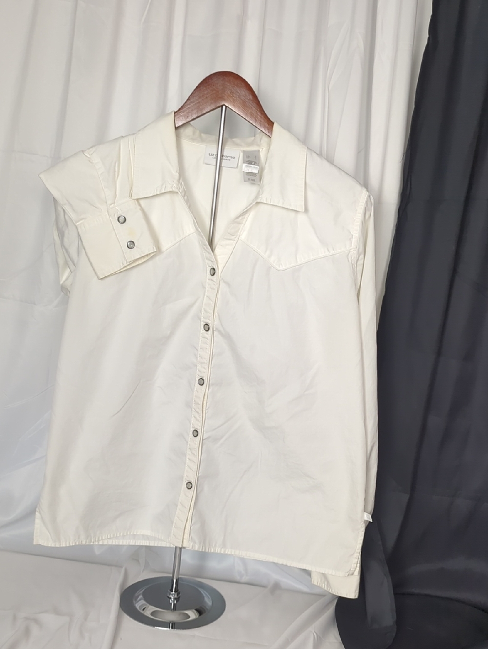 Liz Claiborne White Long-Sleeve Snap Western Shirt